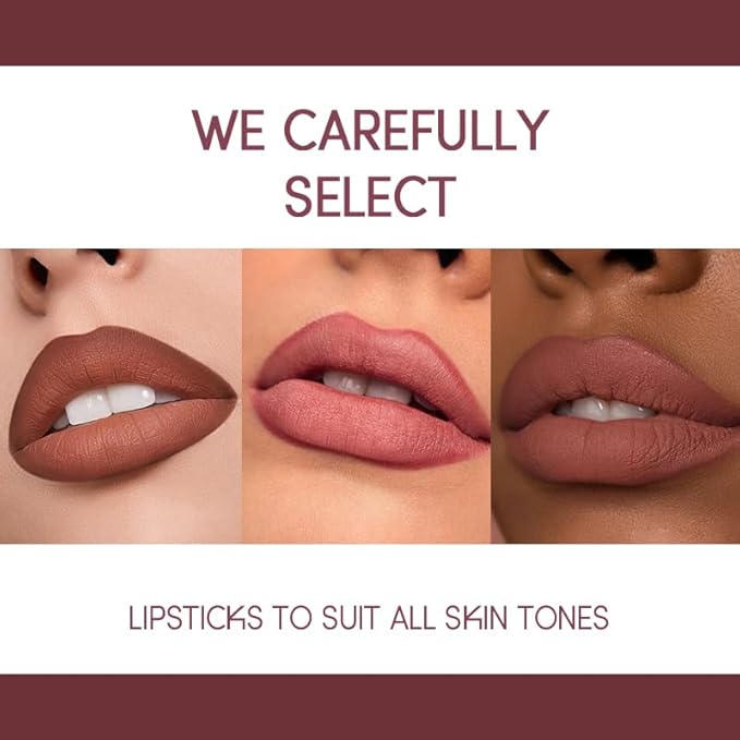 USHAS 2 in 1 Waterproof Lipstick and Lip Liner Combo Set - Long Lasting Matte Lipstick Pen with Lip Liner Set Makeup Kit (G1, Pack of 1)