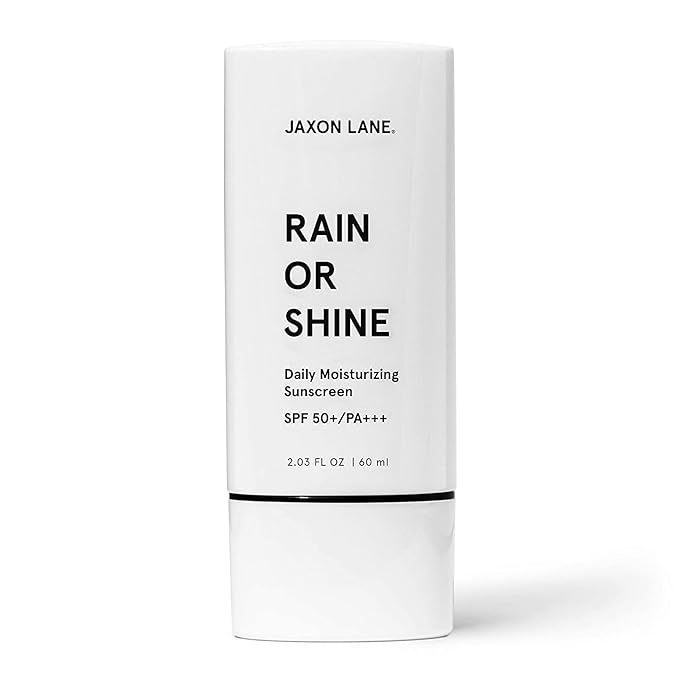 RAIN OR SHINE Anti Aging Face Sunscreen SPF 50 for Clear Skin w/Green Tea, Hyaluronic Acid, Vitamin E Oil, Ginseng Extract, Licorice Root, SPF Moisturizer for Face & Body Cream 2.03 Oz, Unscented, 2Pk