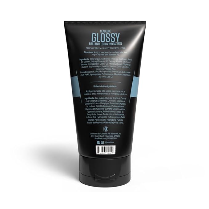 HeadBlade HeadLube Glossy Aftershave Moisturizer Lotion for Men (5 oz) - Leaves Head Shiny and Grease-Free
