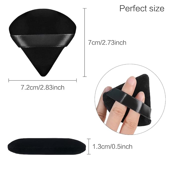 8 facial soft triangle puffs, 5 makeup mini puffs, wet and dry makeup tools, used for powder, mineral powder, body powder, foundation make-up, washable powder puffs