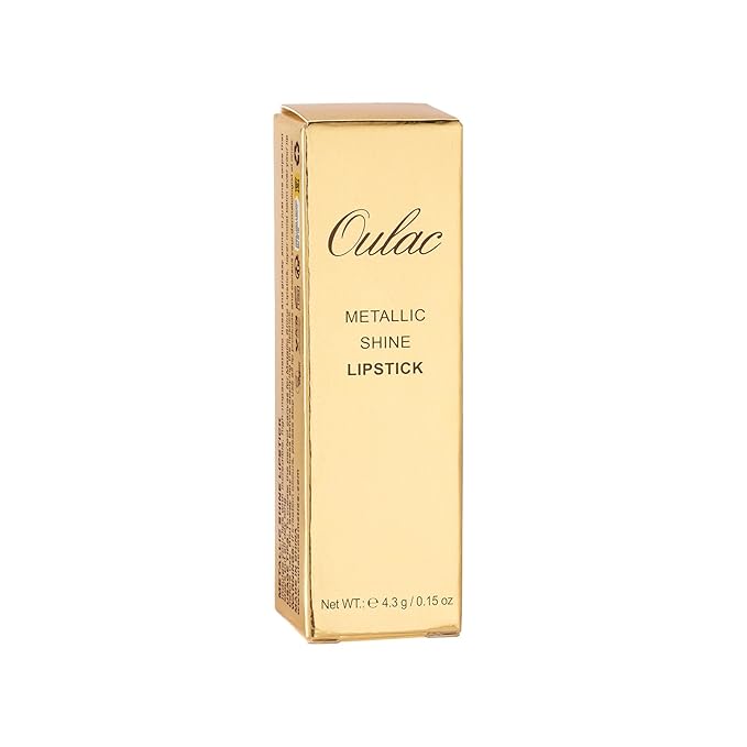 Oulac Matte Nude Lipstick with Glow Metallic Finish - Vegan Lipstick for Women, Creamy Texture, Hydrating Clean Beauty Formula, High-End Magnetic Hook Design, GM01 Serene