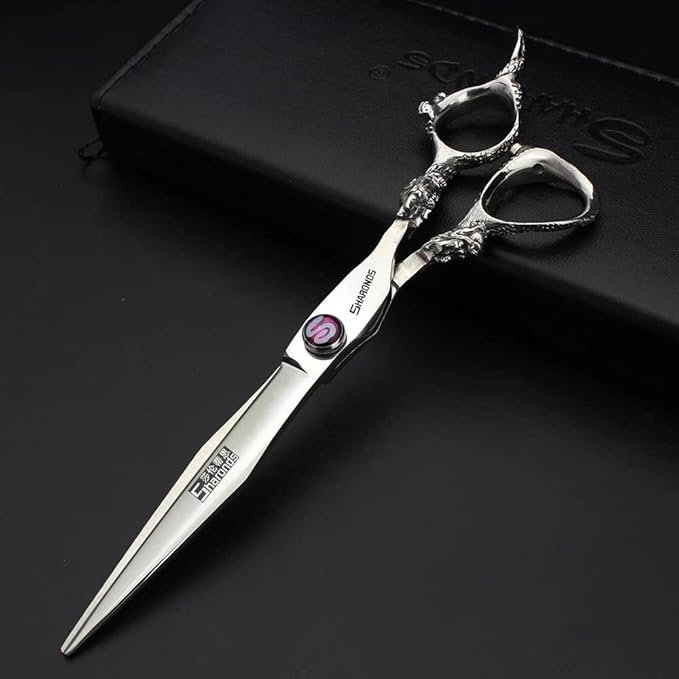 7/8-inch Personalized Scissors Salon Hairstyle Scissors Stainless Steel Hair Styling Tools (7 inch 2pc-D)
