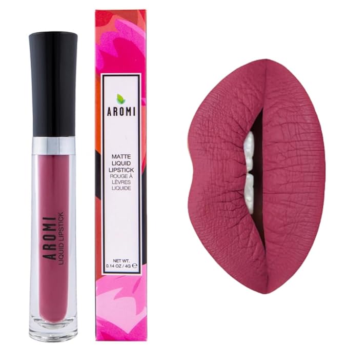 Aromi Matte Liquid Lipstick | Rose Burgundy, Pink Maroon Lip Color, Long Lasting, Waterproof, Long Wear, Smudge Proof, Vegan Makeup (Sweet Marsala)