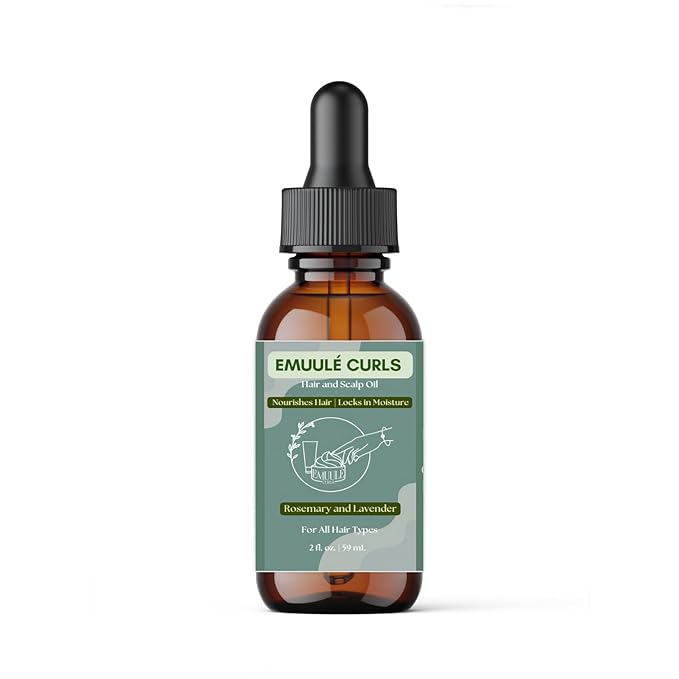Hair and Scalp Oil, 2 oz, Deep Moisturizer with Avocado and Pumpkin Seed Oil. 100% Natural Ingredients, Sustainable Glass Bottle (2 Ounce, Rosemary & Lavender)