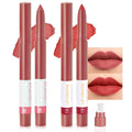 BINGBRUSH Matte Lip Crayon Set – Longwear, Waterproof, Velvet Finish, Built-in Sharpener, Smooth Lip Liner & Gloss (06#+19#, 2 Count (Pack of 1))