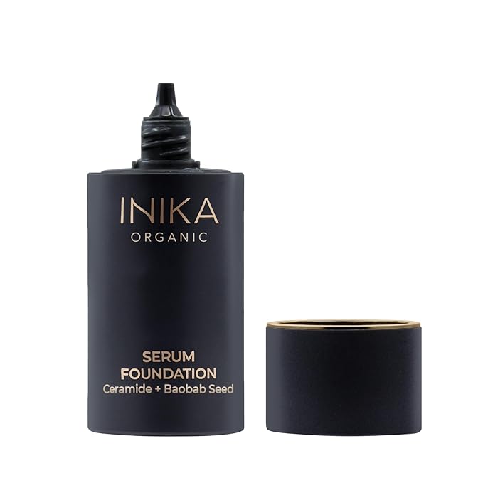 Organic Serum Foundation | Vegan, Buildable Coverage, Weightless Second Skin Feel, Transfer Proof with Skincare Ingredients in Sustainable Packaging. Brilliant 25ml