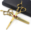 Gold Dragon Professional Hairdressing Scissors - 7/7.5/8 Inch, Gold and Black, 6 Inch 2-Piece Set