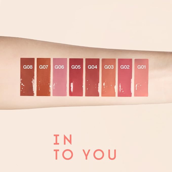 INTO YOU Lip Stain Long Lasting, Lip Gloss, Lip Tint, Lip Plumper Gloss, Glitter Lip Gloss, Liquid Lipstick, Vivid Color, Smudge-Proof, Lightweight, Naturally Moisturizing, Lip Oil For Dry Lips (G04)
