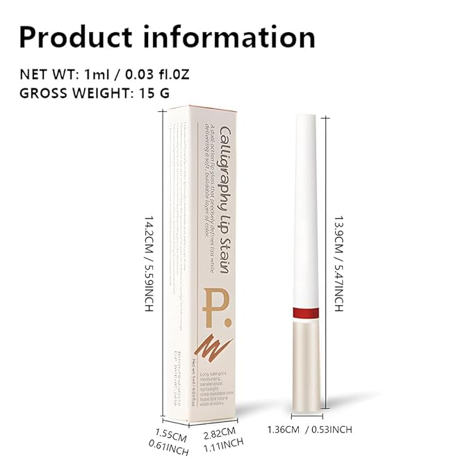 Matte Calligraphy Liquid Lip Liner Lipstick Pencil, Nude Pink Long-Lasting Transfer-Proof Lip Stain, Lightweight Lipstick, Sheer Buildable Color, Fades to a Natural Wash of Colors