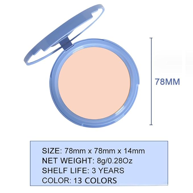 Oil Control Matte Perfection Face Powder Compact For Women, Matte Smooth Flawless Setting Powder Makeup, Polvo Compacto De Maquillaje, Waterproof Long Lasting, 0.35Oz (20 Ivory, 1)