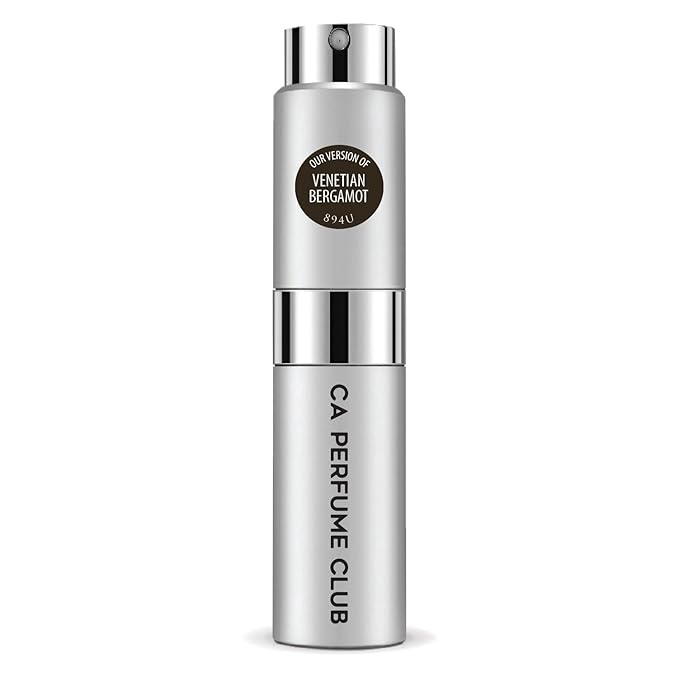 CA Perfume Impression of Venetian Bergamot for Women and Men Woody Spicy Scent Long Lasting Unisex Fragrance Eau De Parfum Travel Size Refillable Atomizer Spray 0.27 Fl Oz 8ml