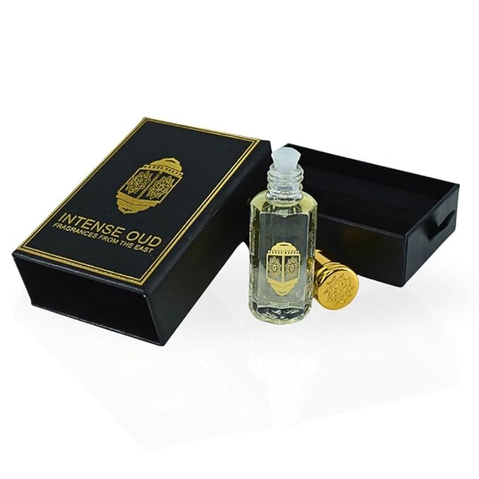 INTENSE OUD Majnoon Long Lasting Arabian Perfume Oils for Women 12ML (0.40 OZ) Fragrance Oil with Sweet Pineapple, Creamy Vanilla & Woody Musky Base - Concentrated Perfume Oil Black Gift Box