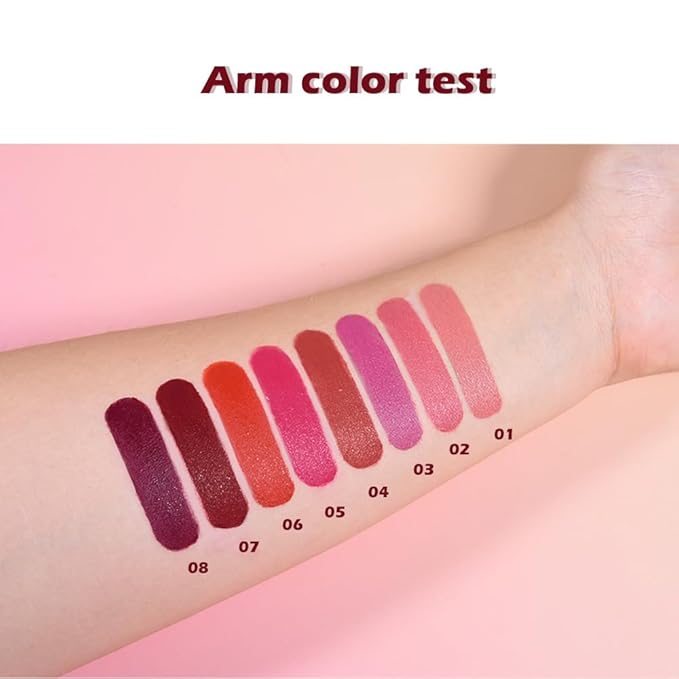 Matte Lipstick Crayon for Women, Pink Nude Lip Stick Pencil 24 Hour Long Lasting Waterproof, Non-Drying Hydrating Formula Lip Gloss Makeup, Vegan & Cruelty-Free, 08