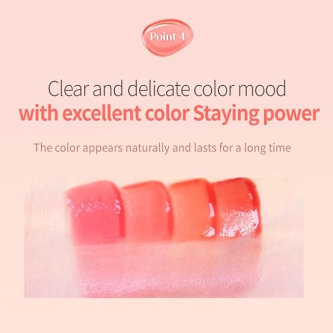 MQNY(MACQUEEN NEWYORK Dewy Water Glow Lip Tint 3.5g (#06 Juicy Pink, Pink Coral)