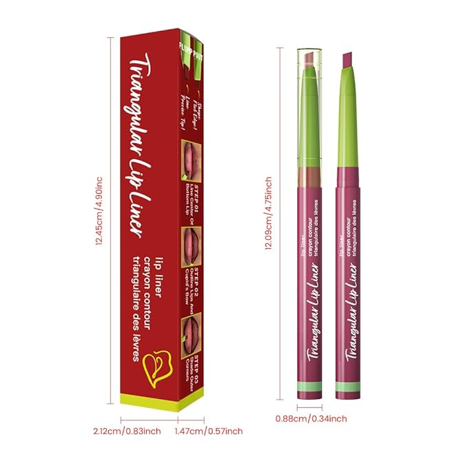 evpct Mauve Triangle Lip Liner Pencil Stick for Women, Retractable Lips Liner Pen Triangle Tip for Sculpting & Filling & Plumping, Longwear Lipliners Pencil, Vegan Cruelty Free Lip Filler Plumper