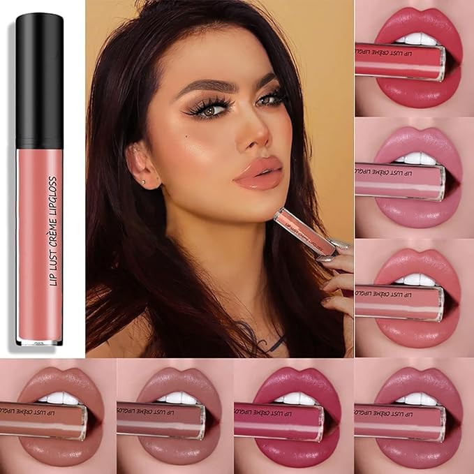 12 Colors Lips Staining Lip Oil, 2025 Upgrade Cream Texture Lipstick Long-Lasting Moisturizing Lip Oil, Waterproof Lipstick Creamy Lip Gloss Non-stick to Cup (#7, One Size)