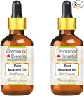 Greenwood Essential Pure Mustard Oil (Brassica juncea) with Two Glass Droppers Cold Pressed (Pack of Two) 10ml X 2 (0.66 oz)