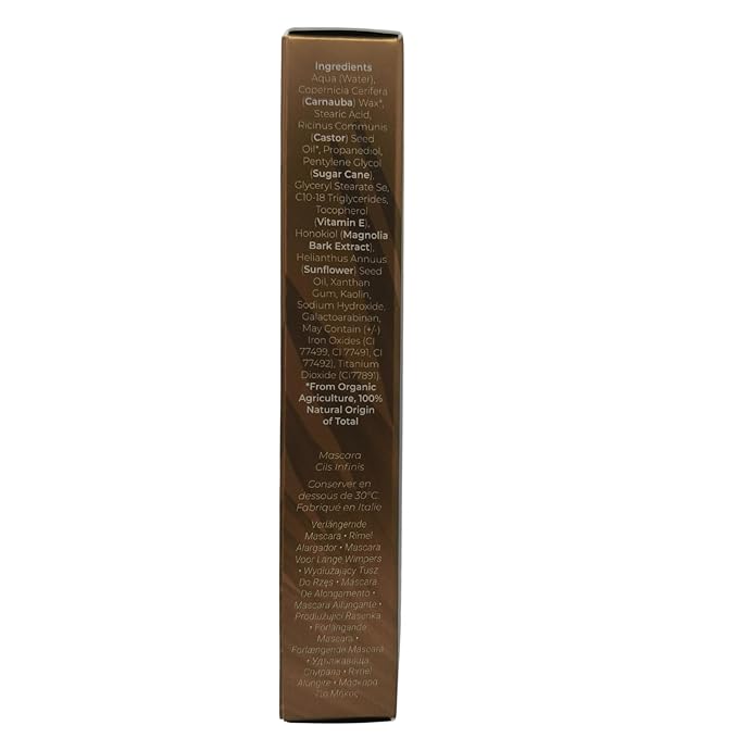 INIKA Organic Long Lash Mascara - Vegan, Non-Toxic Mascara for Volume and Length, Enriched with Essential Fatty Acids, Magnolia Bark Extract & Vitamin E, Cruelty-Free, Brown