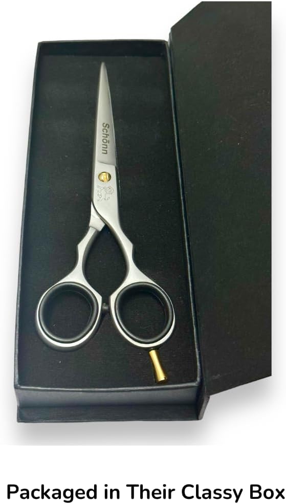 Hair Cutting Scissors, Schönn Hair Scissor, Professional 6.0 inch Right-Handed Barber Shears - German Stainless Steel, Hand Sharpened (6.0 Inches)