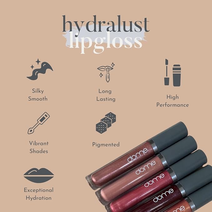 dome BEAUTY Lip Gloss (Angela) LipGloss Vegan. CleanBeauty, CLEAN BEAUTIFUL YOU (Frida, 0.20 oz)