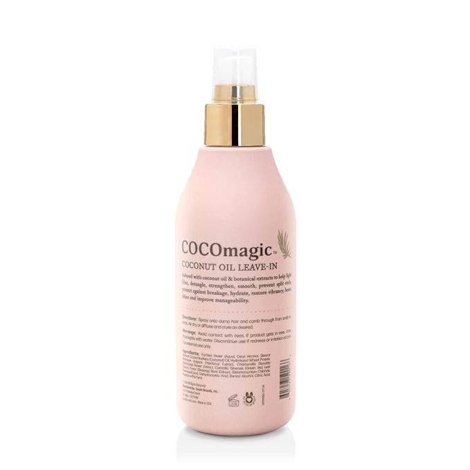 Cocomagic 10-in-1 Leave-in Hair Treatment with Coconut Oil | Hydrate, Detangle, Prevent Frizz | Smooths, Creates Silkiness | Gentle for All Hair Types | Paraben Free, Made in USA (8 Oz, 2 Pack)