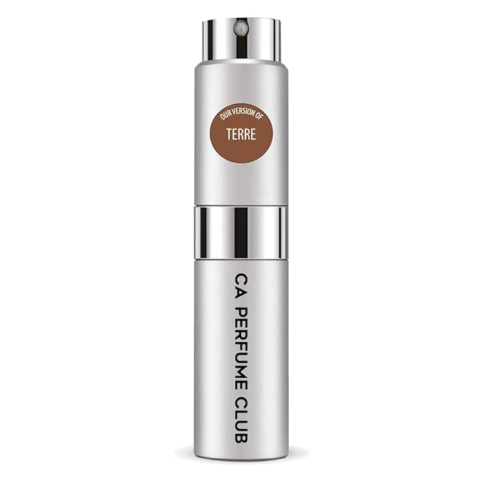 CA Perfume Impression of Terre for Men Woody Spicy Scent Long Lasting Cologne for Men Eau De Parfum Travel Size Refillable Atomizer Spray 0.27 Fl Oz 8ml