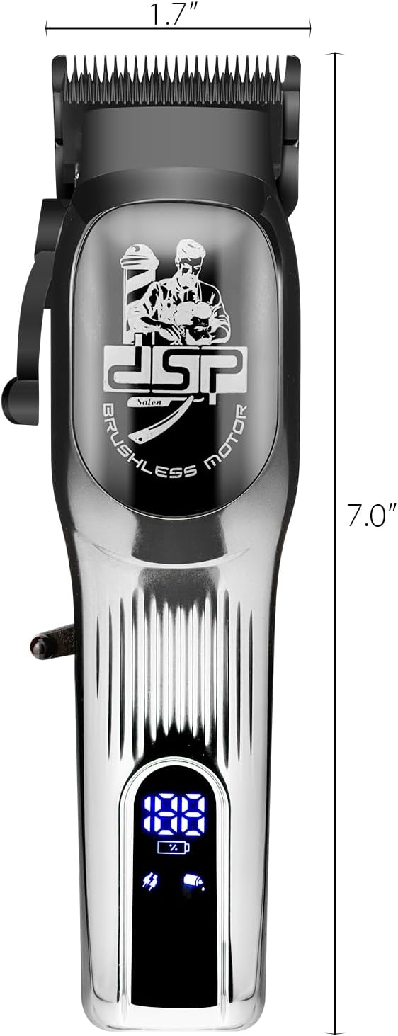 DSP Professional Hair Clipper for Men, Brushless Motor with 4CR DLC+Ceramic Blade, Rechargeable Cordless Hair Cutting Kit- Gift for Men, Pack of 2