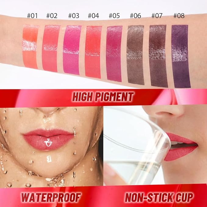 Vivid Coral Lip Stain Peel off Lip Oil Dual Ended Combo Set, 2 in 1 Lips Liner Stain Oil Peel off Long Lasting Waterproof, High Pigmented Flawless Lips Tint Stick Not Faded Vegan & Cruelty-free 04#