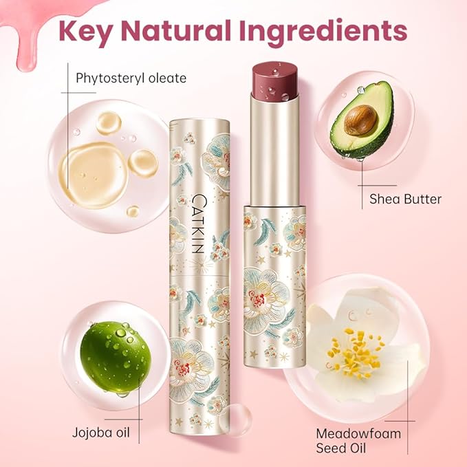 CATKIN Glossy Lip Balm Ultra Hydating Glow Lip Tinted Jelly Plump Melting Balm Shea Butter Repair Soothing For Dry Lips Dewy Finished 0.12 oz C03 VIOLET