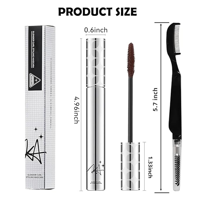 Brown Mascara for Women, Prime Waterproof Volume and Length for Hypoallergenic Máscara with Long Lasting, Hypoallergenic, Lightweight for Sensitive Eyes-02