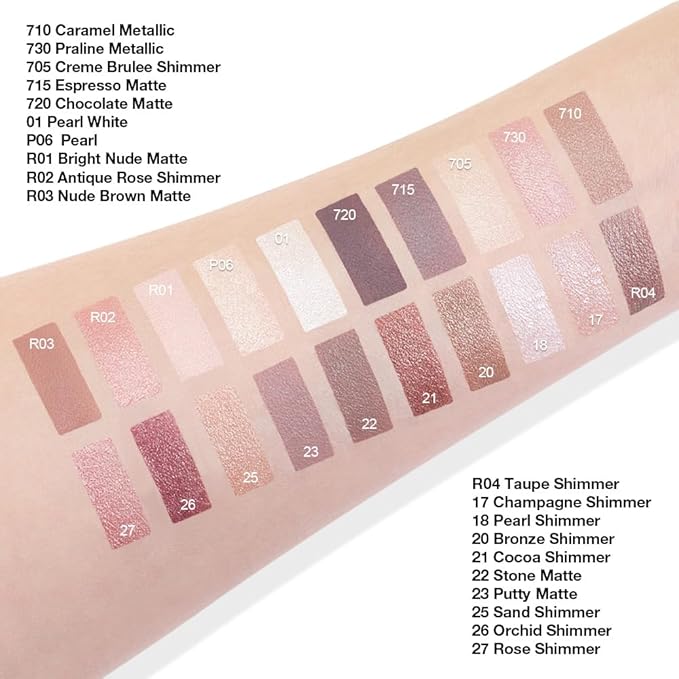 Cream Glitter Bronze Shimmer Metallic Eyeshadow Palette Makeup, Natural Single Mini Instant Holographic Eyeshadow For Women, Sombras Crema Para Ojos, Talc, Paraben & Cruelty Free, 20