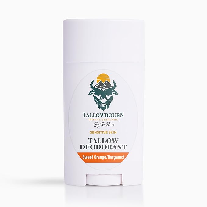 Dr. Dave's Primal Essence Sensitive Skin Natural Deodorant | Aluminum & Baking Soda Free | Men and Women | Fresh & Clean | All Day Dryness | Reduces Sweat and Odor (Sweet Orange & Bergamot) - 3 oz