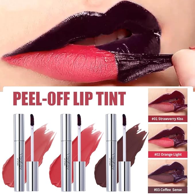 Peel Off Lip Tint Matte Long-Lasting Lip Liner Tattoo Waterproof Temperature Color Sense Lip Stain Smudge Proof Transfer Proof Highly Pigmented Gift for Girl(03 Coffee Sense)