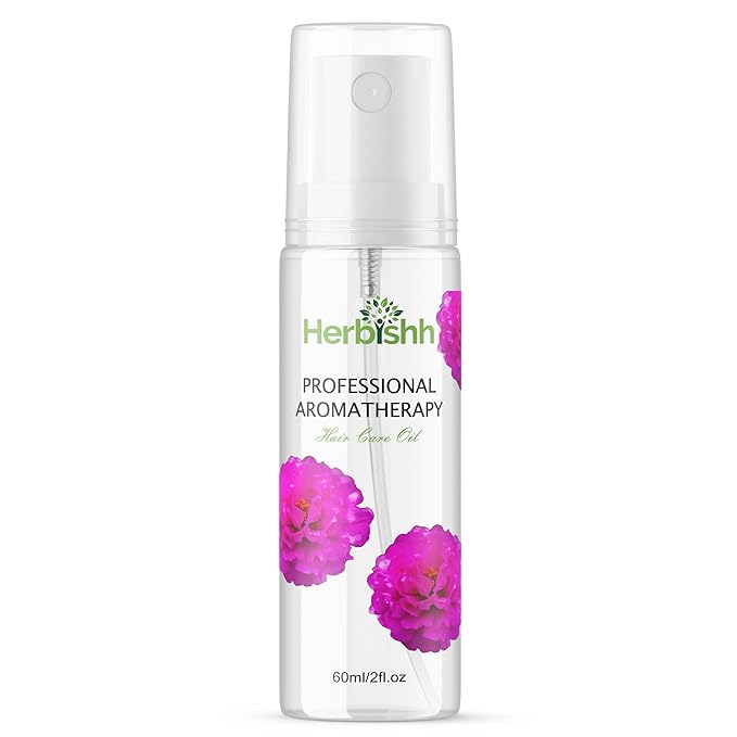 Herbishh Essential Flower Hair Oil - Organic Formula for Dry, Damaged Hair - Premium Natural Quality with 24hr Lasting Fragrance