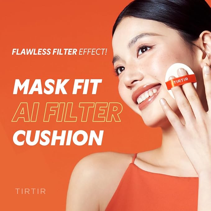 [*Mini Size*] TIRTIR Mask Fit Ai Filter Cushion Foundation | AI-Like Semi-Matte Finish - Up to 72-Hour Medium to Full Coverage Korean BB Cushion Make up Beauty, #45W Chestnut, 0.15 Fl Oz
