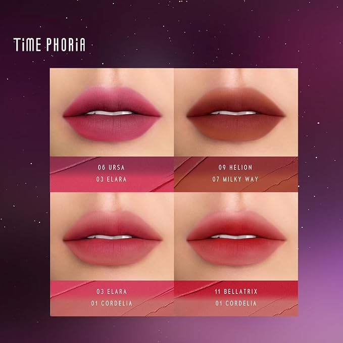 NEBULA VELVET LIP CREAM-Long Lasting Lip Stain, Waterproof and Transferproof Lip Tint, Matte Finish, Smooth Out Lip Lines, Lightweight & High Coverage, Stocking Stuffers (09 HELION)