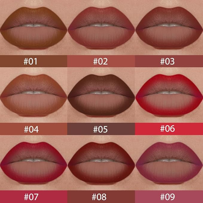 3Pcs Gradient Matte Lipstick Crayon Lip Liner pencil, Flawless Contour Gradual Ombre Effect lip Pencil, Lipstick for Women Long Lasting Waterproof Smudge Proof Lipstick Pencil 06#+07#+09#