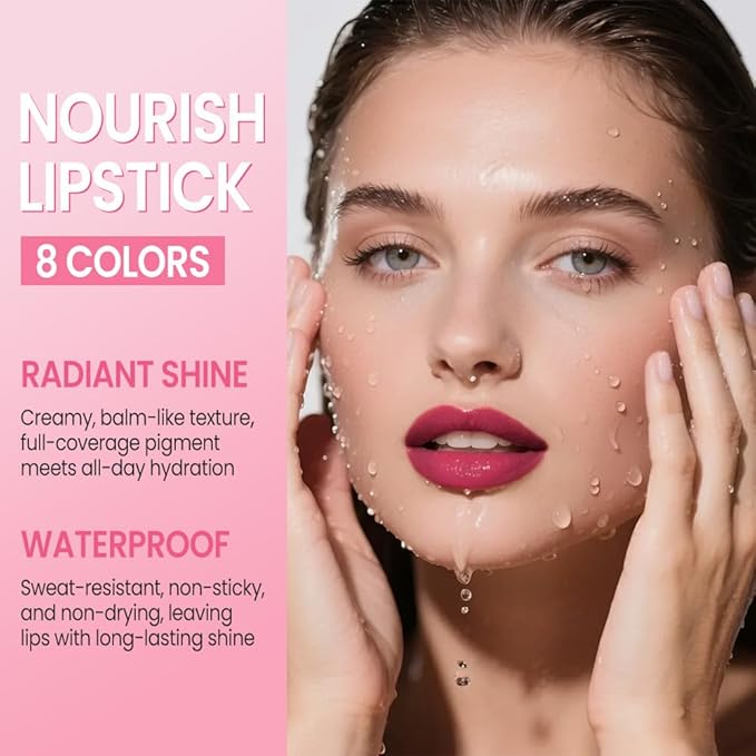 2Pcs Honey Lipstick Tinted Lip Balm Set - Matte Tint Cream Lipsticks for All Skin Tones,Hydrating Lip Stain,Can be Buildable Nourishing Moisturizing Suitable for Women to Every Day Makeup 05&08