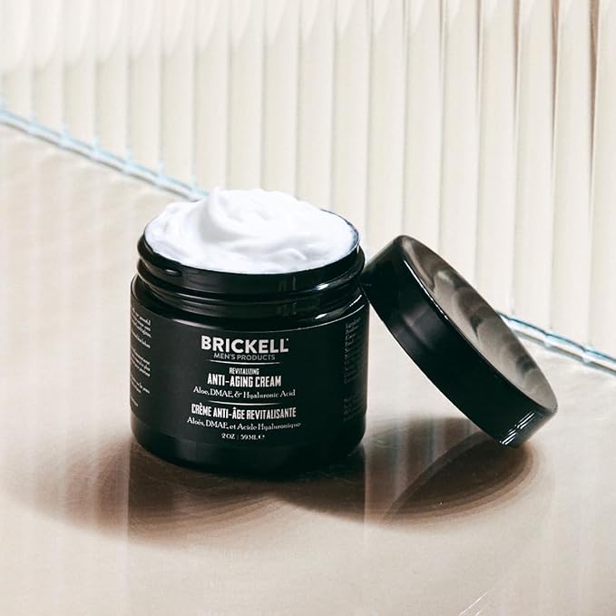 Brickell Men's Revitalizing Anti-Aging Cream For Men, Natural and Organic Anti Wrinkle Night Face Cream To Reduce Fine Lines and Wrinkles, 2 Ounce, Unscented