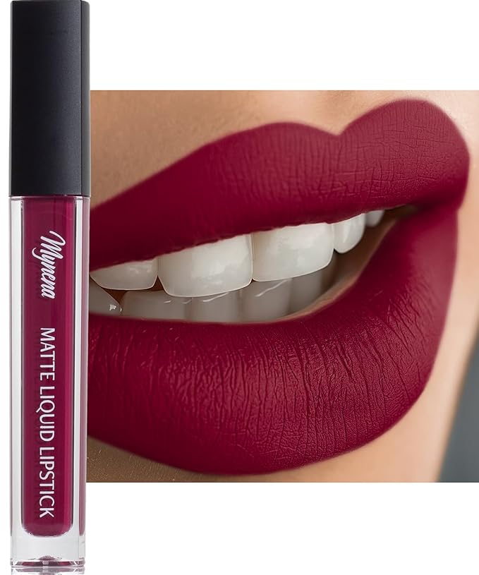 Mynena Berry Red Long Lasting Lipstick for Women Waterproof & Transfer-Proof | Hydrating with Shea Butter | Bold Pigment Intense Matte Color Lip Stain | Talc-Free & Vegan Product that Performs | Lisy