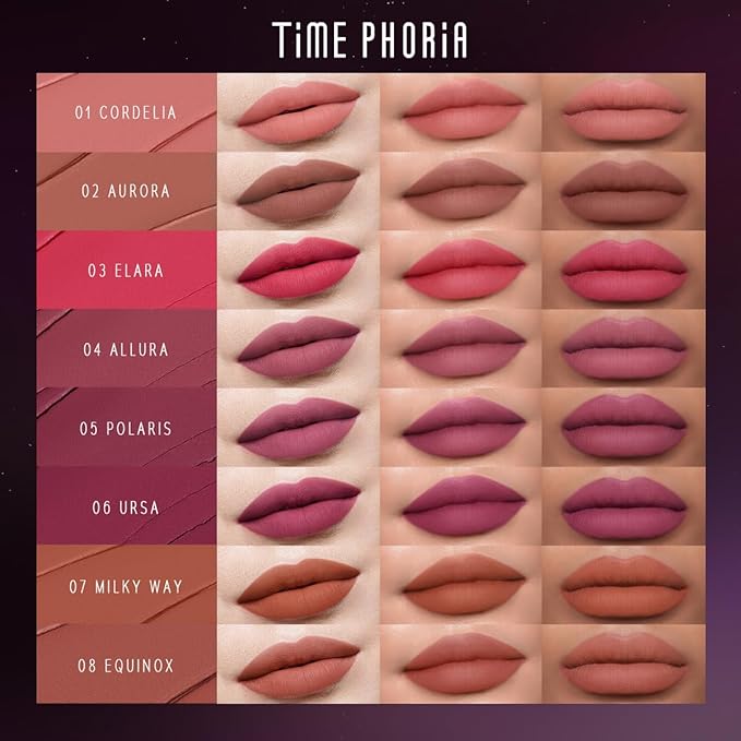 NEBULA VELVET LIP CREAM-Long Lasting Lip Stain, Waterproof and Transferproof Lip Tint, Matte Finish, Smooth Out Lip Lines, Lightweight & High Coverage, Stocking Stuffers (01 CORDELIA)