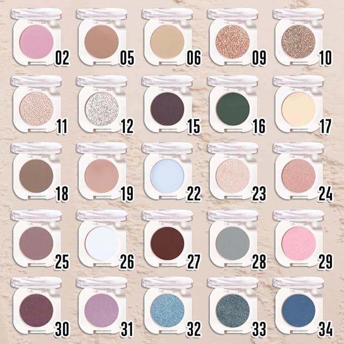 Nude Brown Matte Single Eyeshadow, Lightweight Blendable Mini Eye Shadow for Older Women, Monochrome Eyeshadow Palette Makeup Pigmented Waterproof, Vegan & Cruelty-Free, 06