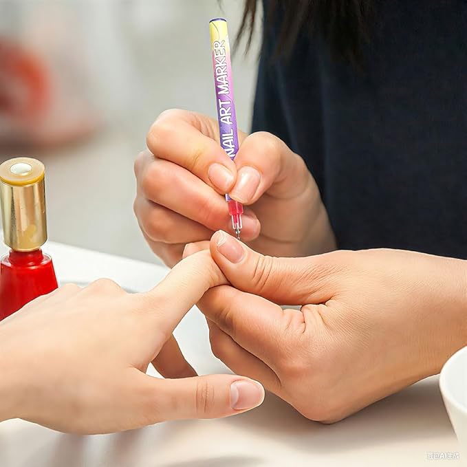 12 Color 3D Nail Art Pens Set, Nail Art Pens for Painting Nails Art Markers for Gel Nails, Nail Art Tools for Graffiti Dotting Drawing Painting Point Liner DIY (2 Pcs)