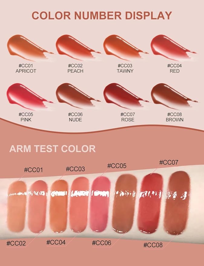INTO YOU Lip Stain Long Lasting, Lip Gloss, Lip Tint, Lip Plumper Gloss, Glitter Lip Gloss, Liquid Lipstick, Vivid Color, Smudge-Proof, Lightweight, Naturally Moisturizing, Lip Oil For Dry Lips (CC05)