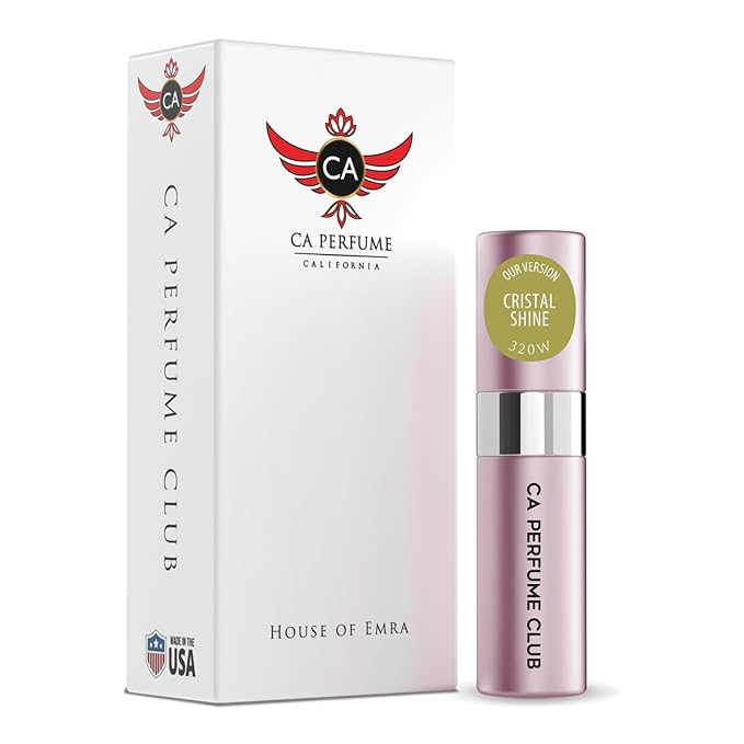 CA Perfume Impression of Cristal Shine for Women Floral Green Scent Long Lasting Perfumes for Women Eau De Parfum Travel Size Refillable Atomizer Spray 0.27 Fl Oz 8ml