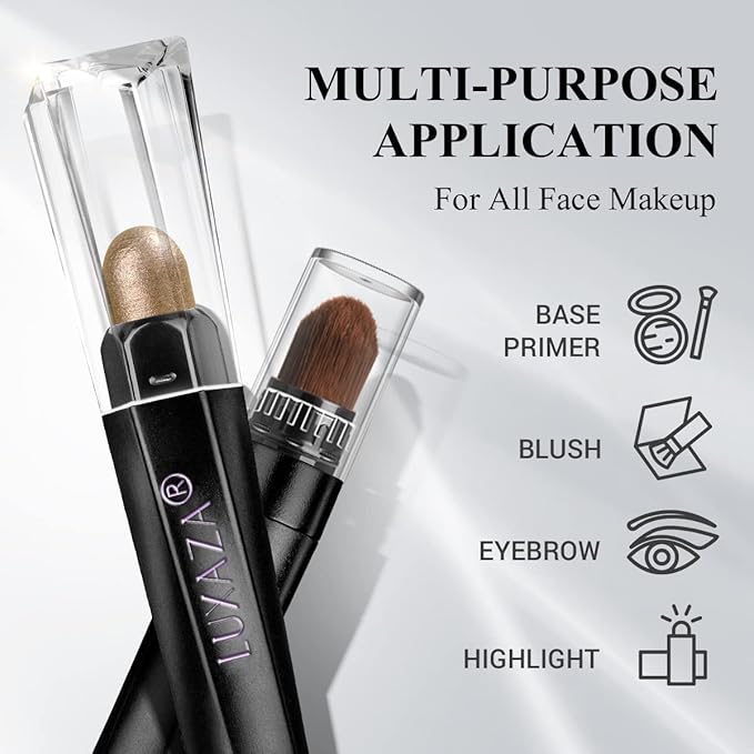 BROWN NEUTRAL Eyeshadow Stick Makeup 6PCS Set, Metallic Shimmer Matte Cream Eye Shadow Eyeliner Brightener Pencil Crayon - BROWN NEUTRAL