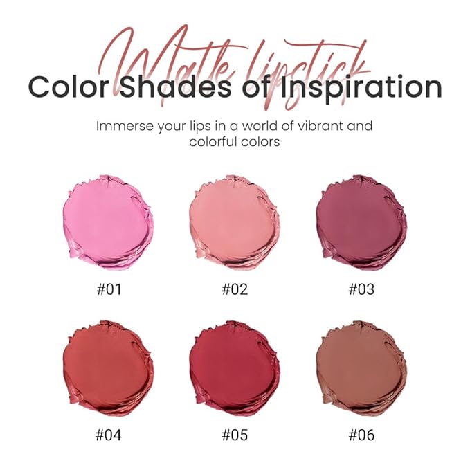 Rose Red Lip Stick,Matte Cream Lipstick Set for Women,Long Lasting Waterproof Smudge Proof Velvet lipsticks Crayon,Lip Makeup Kit Travel Size,Vegan & Cruelty-free (Pack of 1)