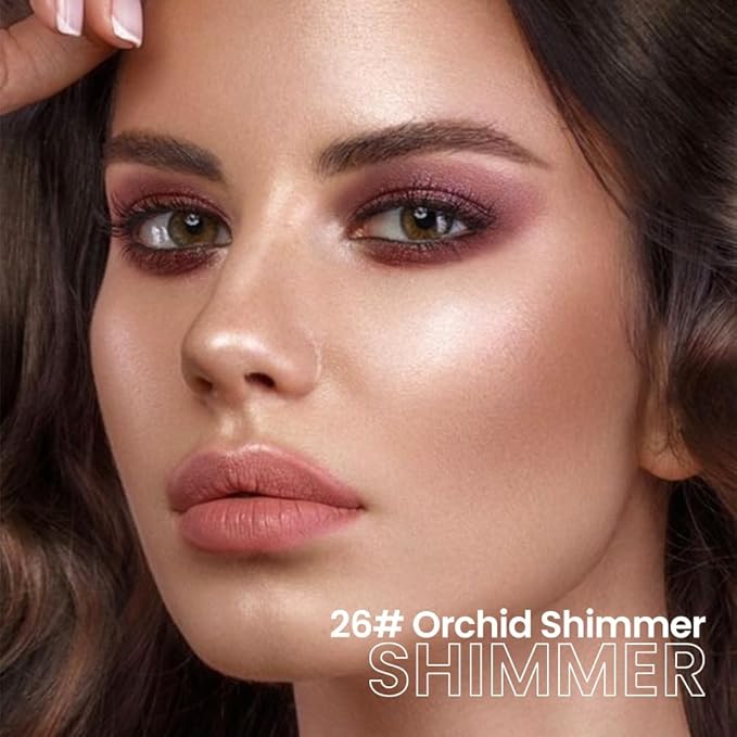 evpct Orchid Shimmer Cream Eye Shadow Brightener Sticks Set for Eyes, Orchid Shimmery Matte Pencil Eye shadow Applicator Stick Pen Palette Makeup Waterproof 26#