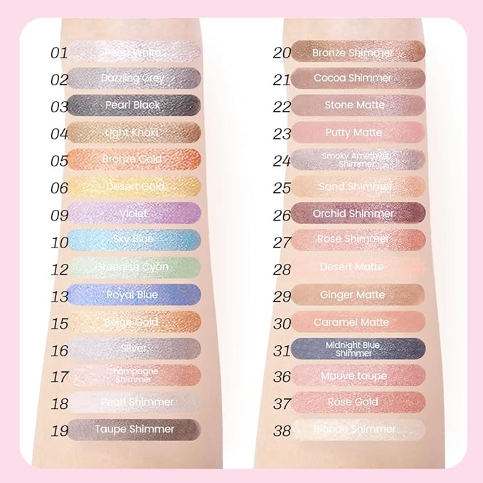 Kaely 2in1 Cream Eye Shadow Brightener Sticks for Eyes, Pencil Eyeshadow Applicator Stick Waterproof Pigmented, Eye Shadow Palette Highlighter Makeup, sombras para ojos, 37 Rose Gold Shimmer
