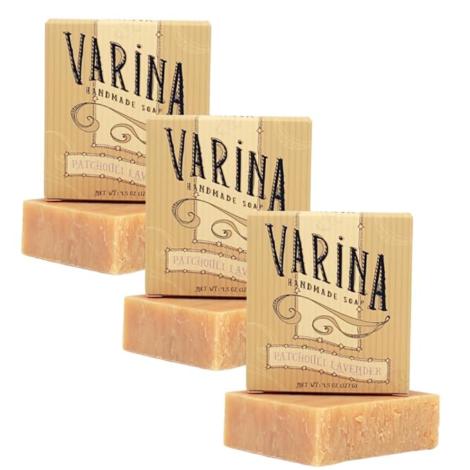 Patchouli Lavender Soap - Gentle Cleansing for Sensitive Skin, Earthy Scents - 3 Pack - Goat Milk Soap